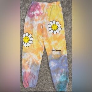 BSR by Samii Ryan Smiley "Take It Easy" Tie Dye Sweatpants